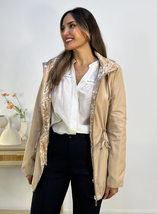 CHAQUETA CORTAVIENTOS REVERSIBLE FLORES