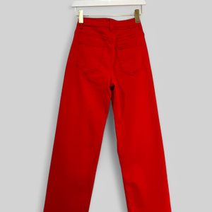 PANTALON VAQUERO WIDELEG ROJO