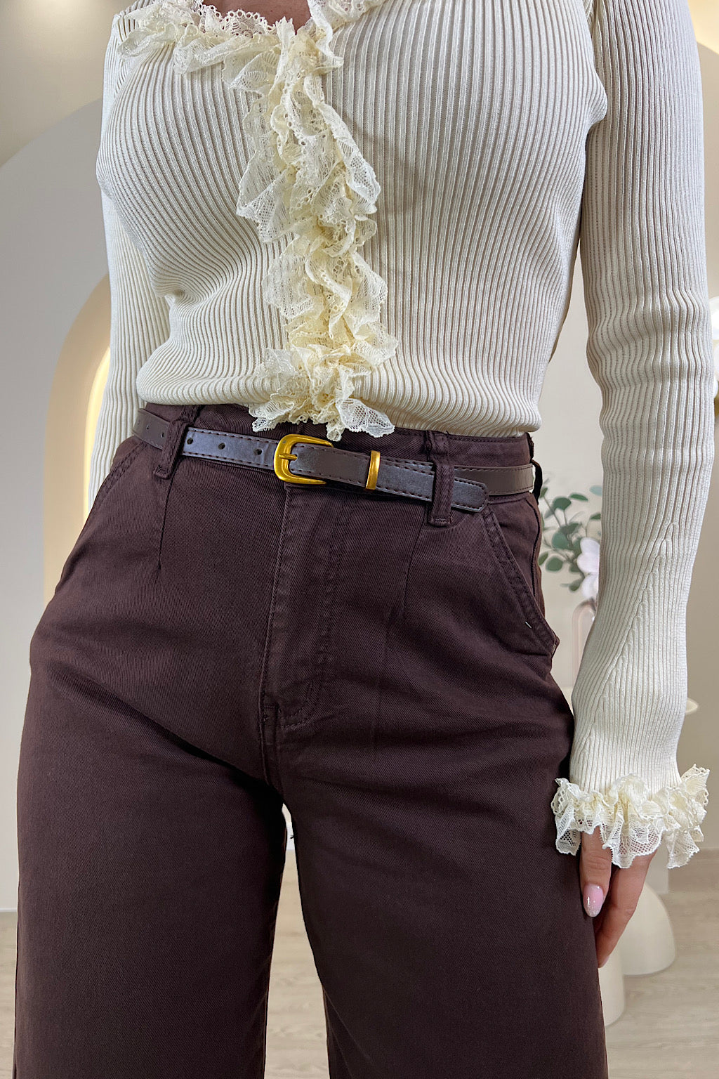 PANTALON BALLOON MARRON