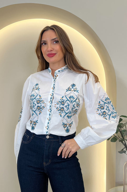 CAMISA BORDADOS CUELLO HELEN