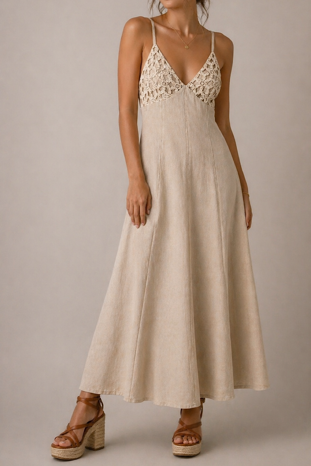 VESTIDO LARGO PECHO CROCHET