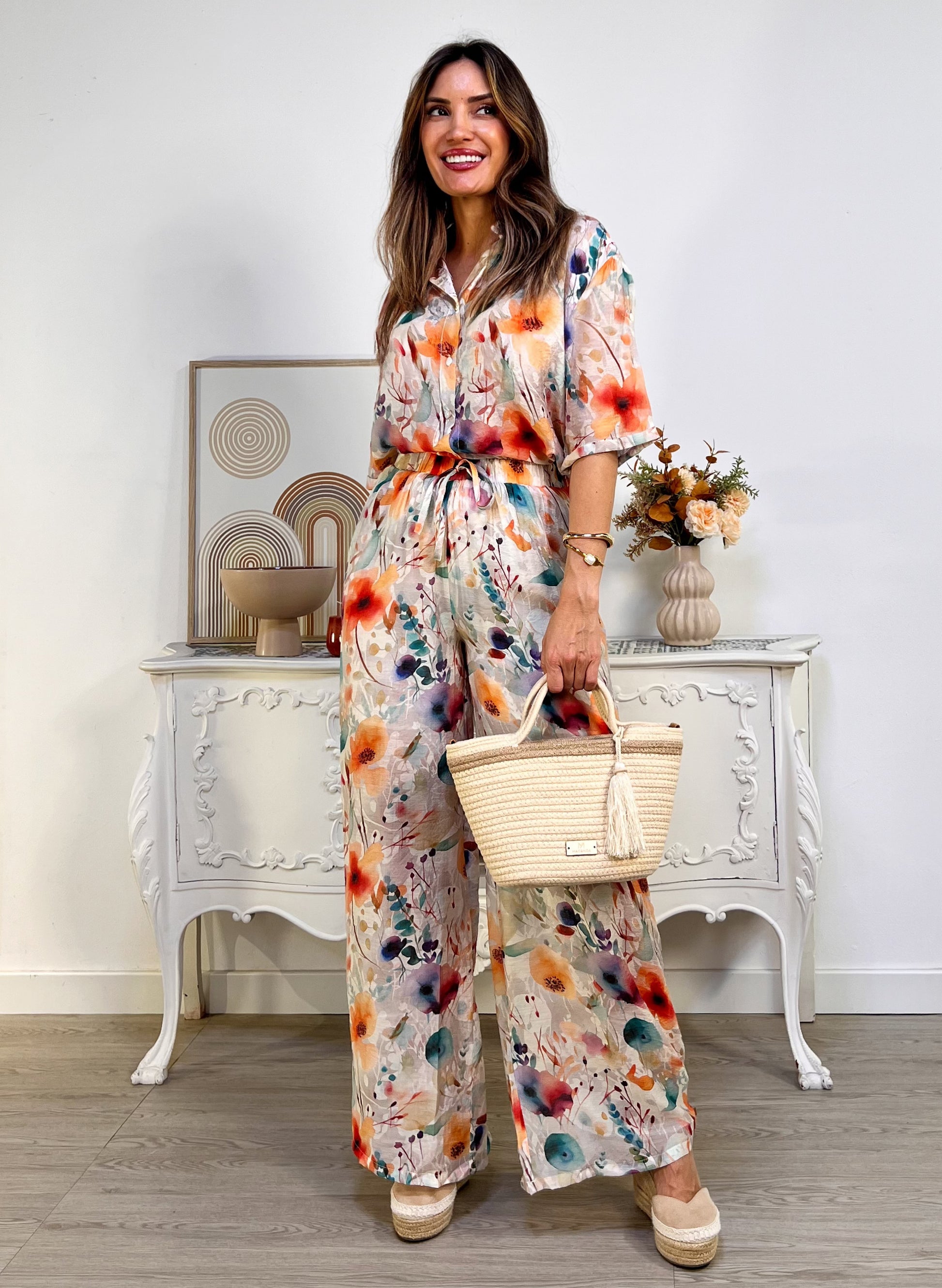 PANTALON LARGO FLORES ESTHER