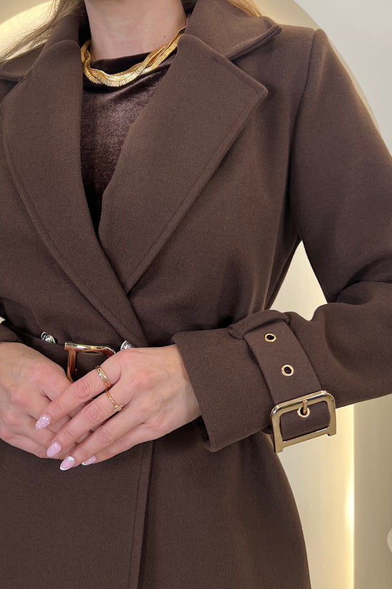 ABRIGO PAÑO DETALLE HEBILLA PUÑO