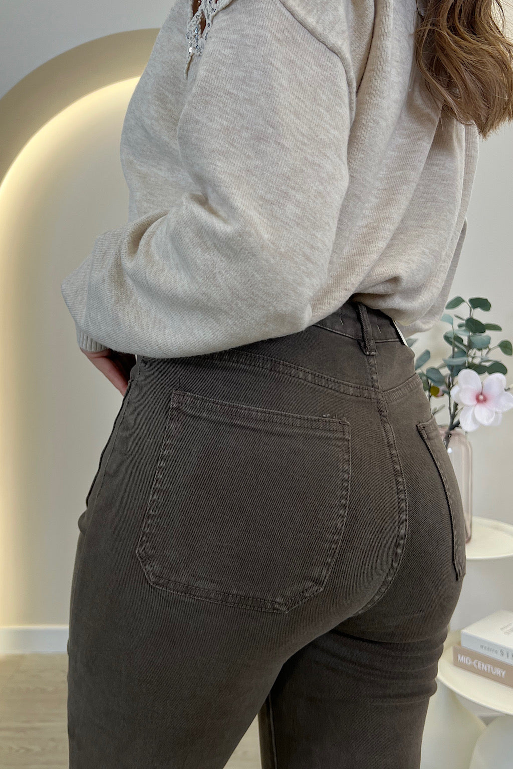 PANTALON WIDE LEG CAFE