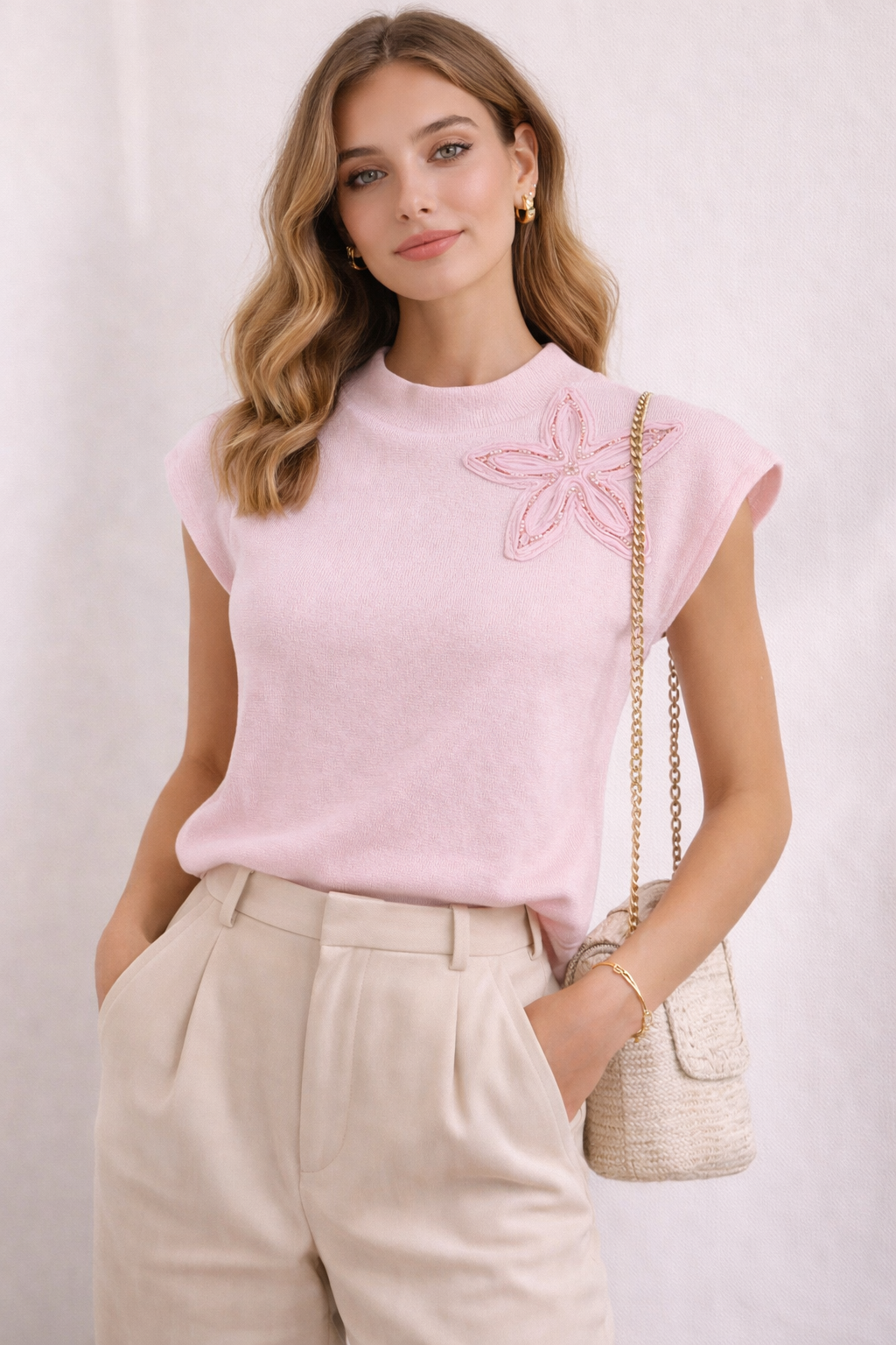 CAMISETA PUNTO FLOR JAZMIN