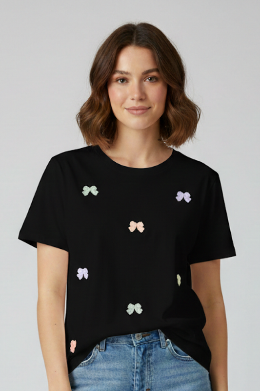 CAMISETA MANGA CORTA LAZO PRETTY