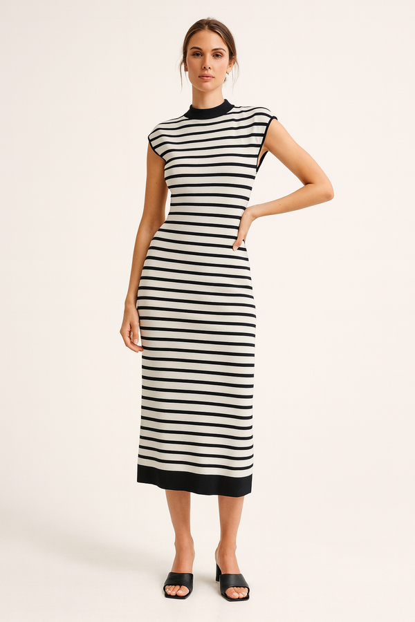 VESTIDO RAYAS MIDI