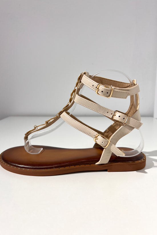 SANDALE TROYA DÉTAIL DORÉ BEIGE