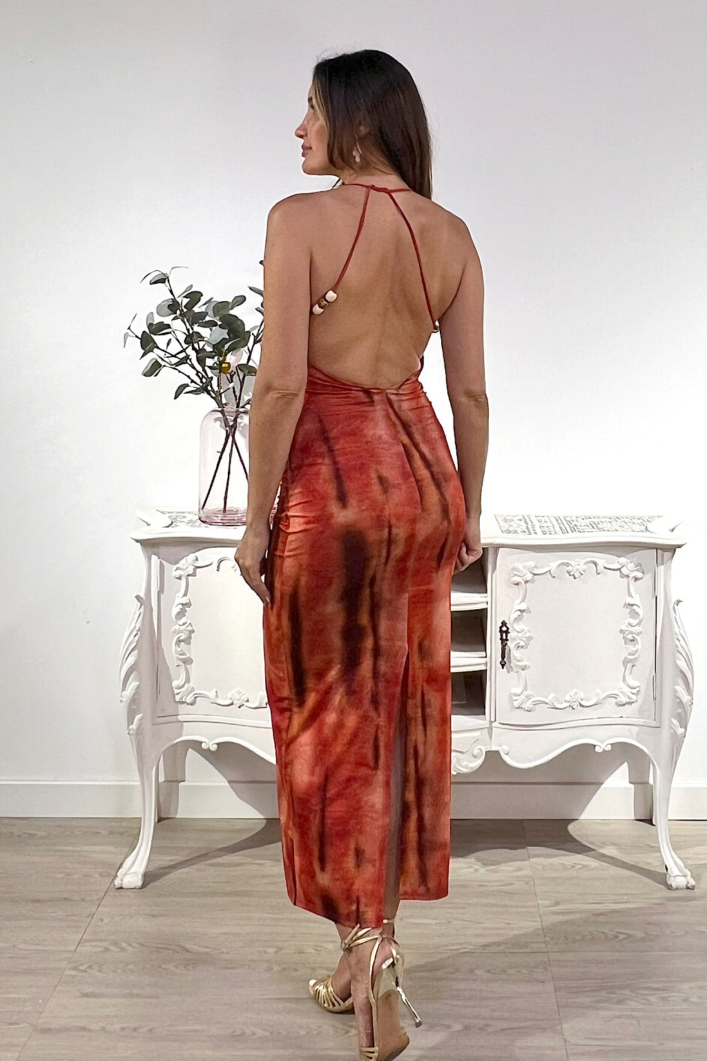 VESTIDO TROPICAL ABALORIOS