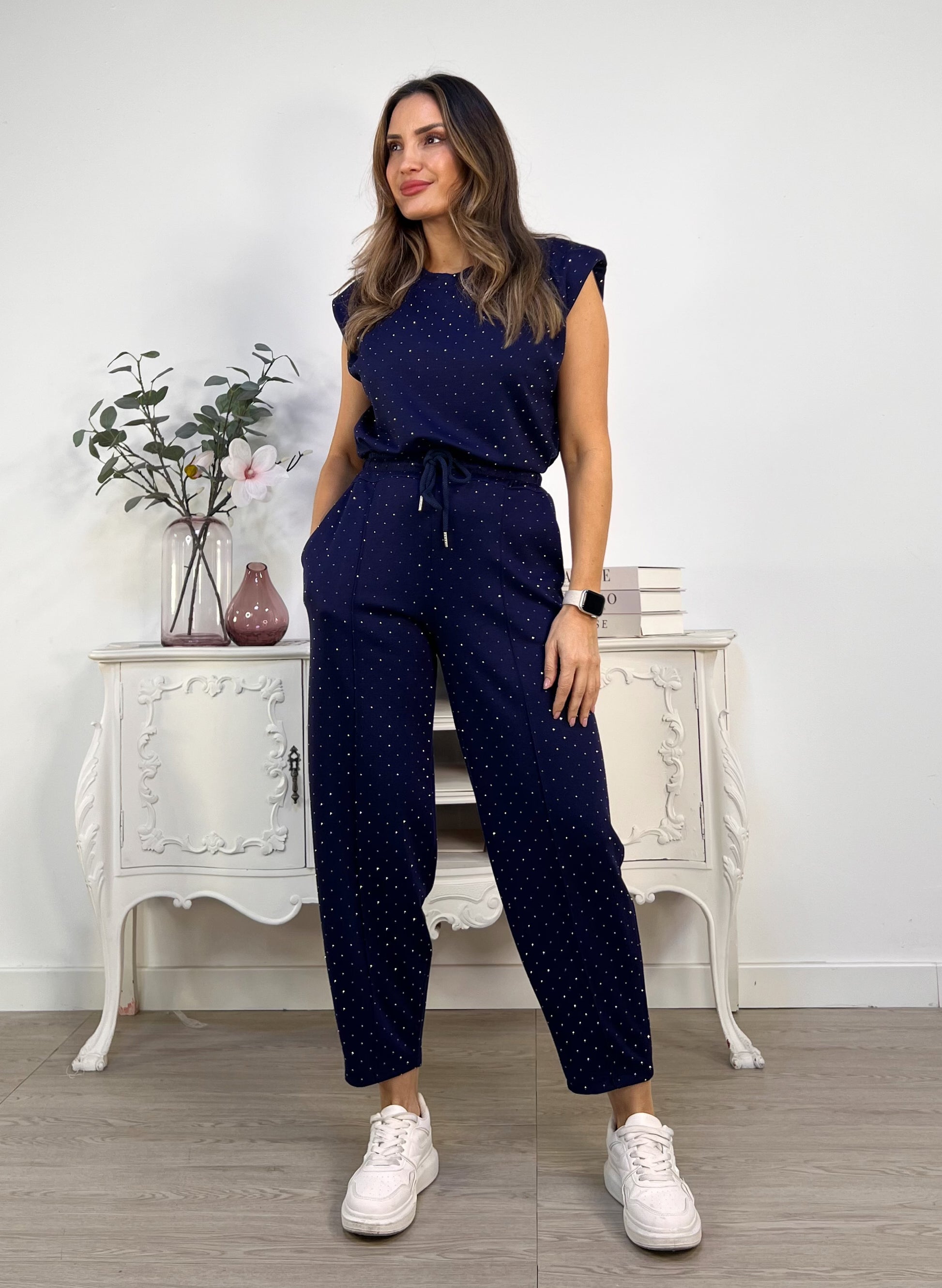 CONJUNTO AZUL MARINO STRASS