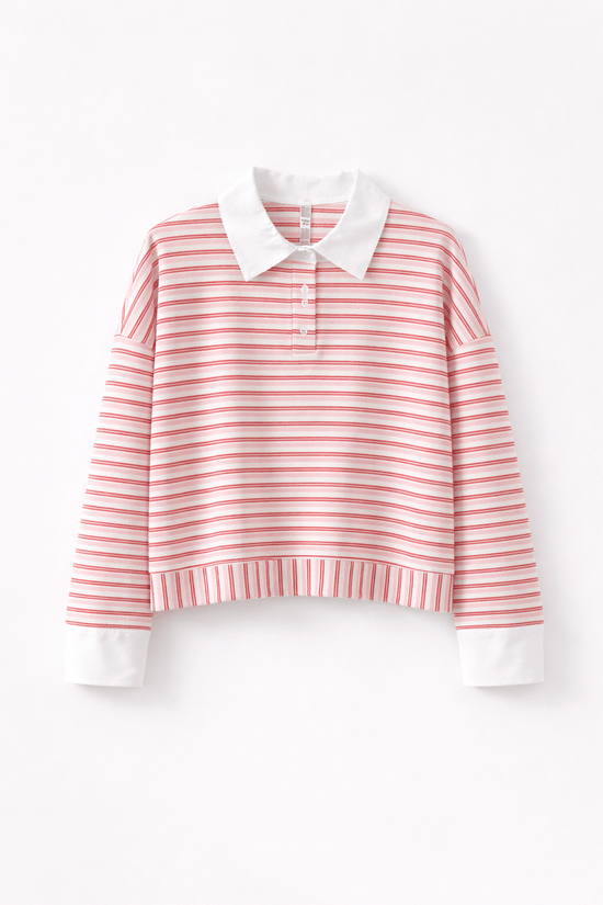 SUDADERA POLO RAYAS