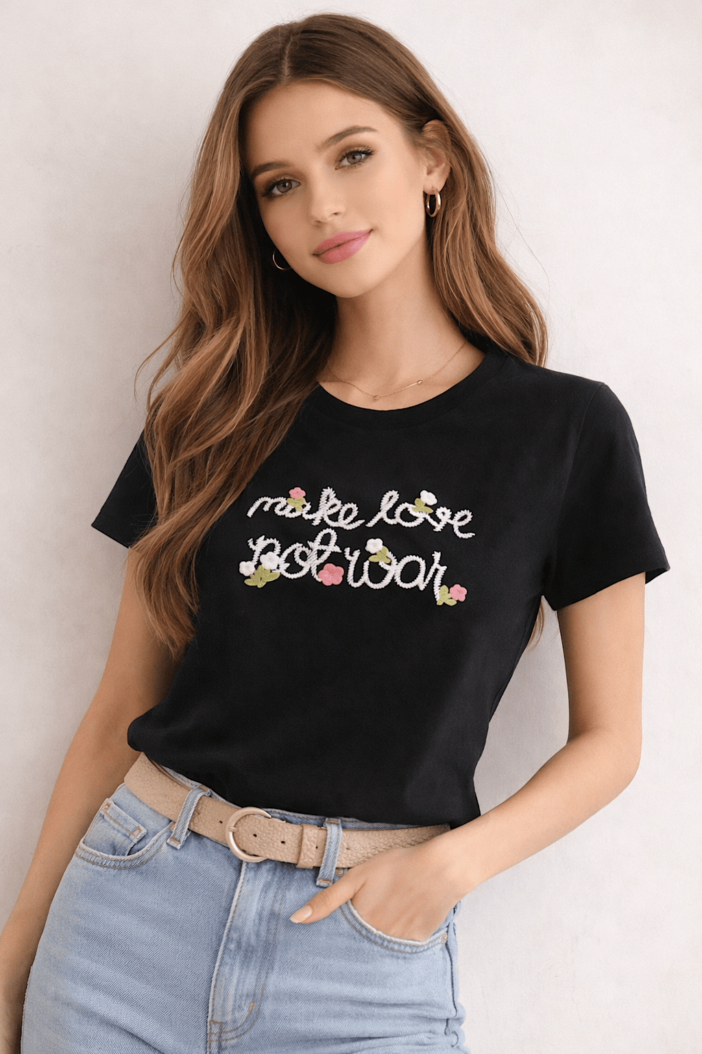 KURZARM-T-SHIRT YASMIN BLUMENMUSTER