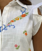 CAMISA FLORES PUNTO CRUZ