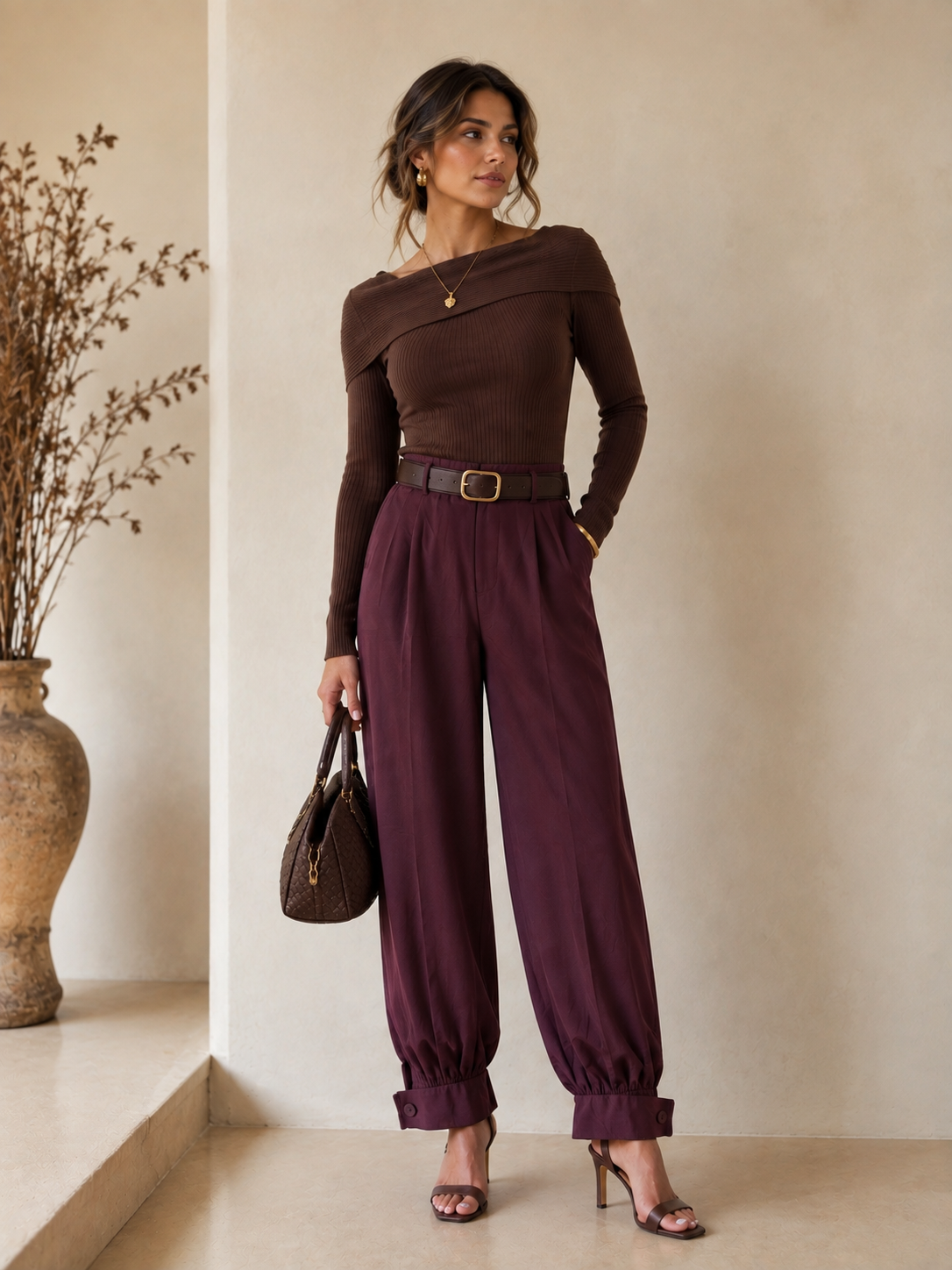 PANTALON BOMBACHO SATINADO SHEILA