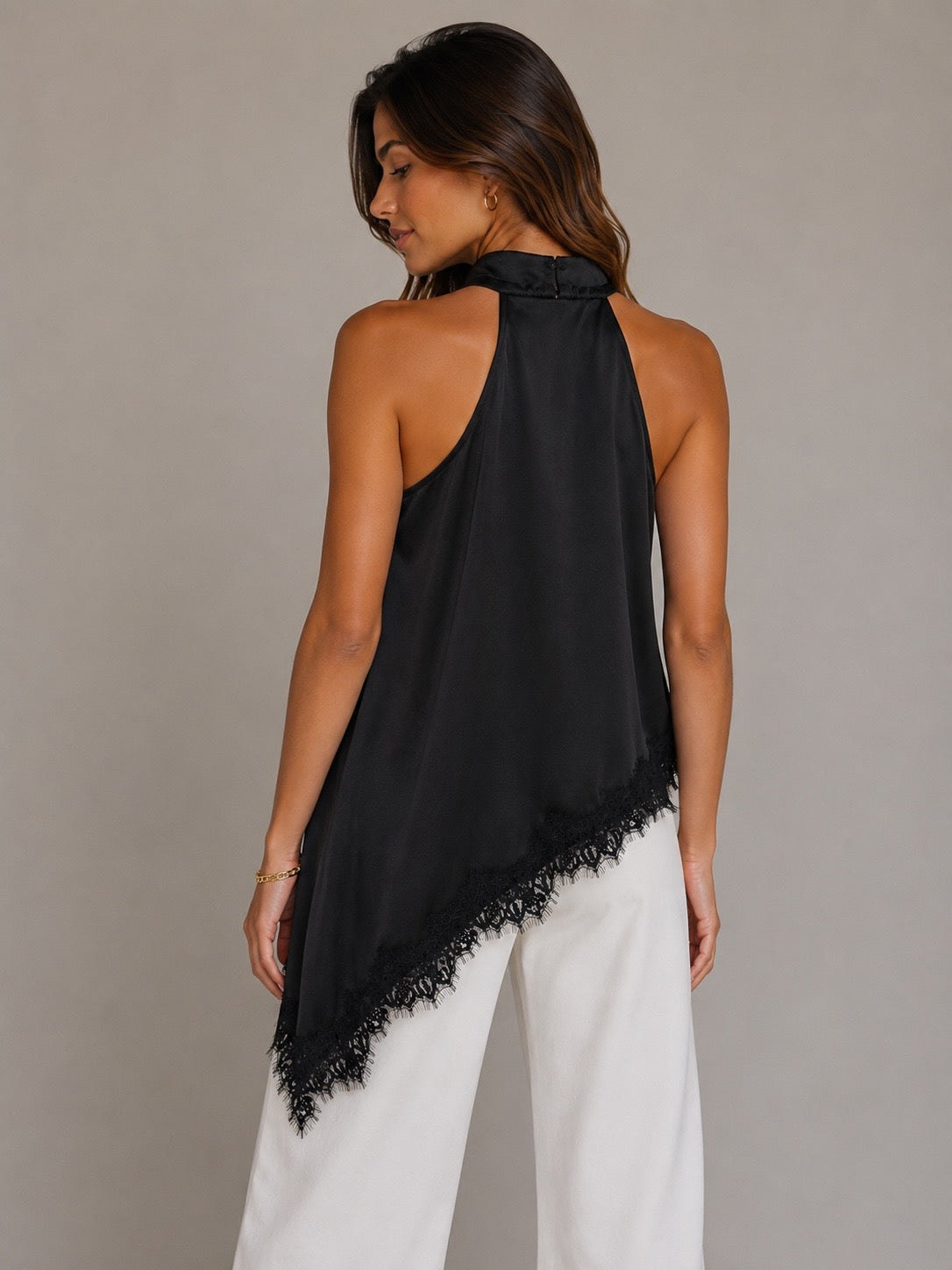 BLUSA SATEN CUELLO HALTER