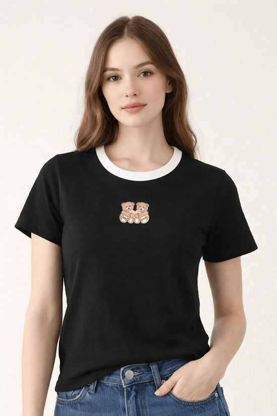 T-SHIRT KURZARM BÄRCHEN BESTICKT