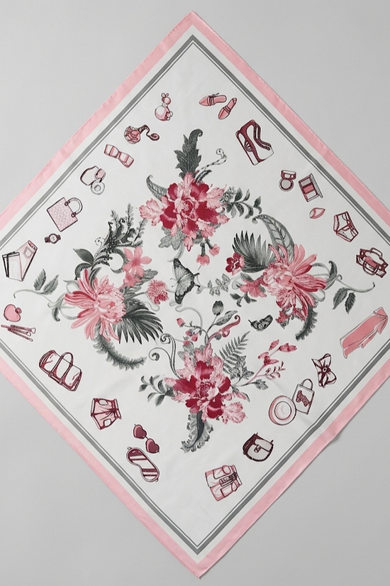 FOULARD IMPRIMÉ POLYNÉSIENNE