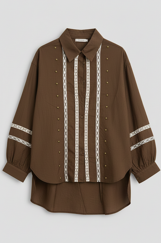CAMISA INDIA MARRON