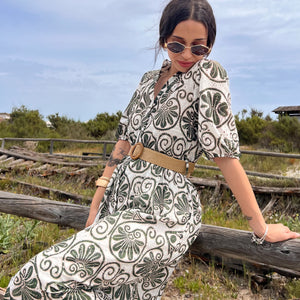 VESTIDO MANGA ABULLONADA JAZMIN