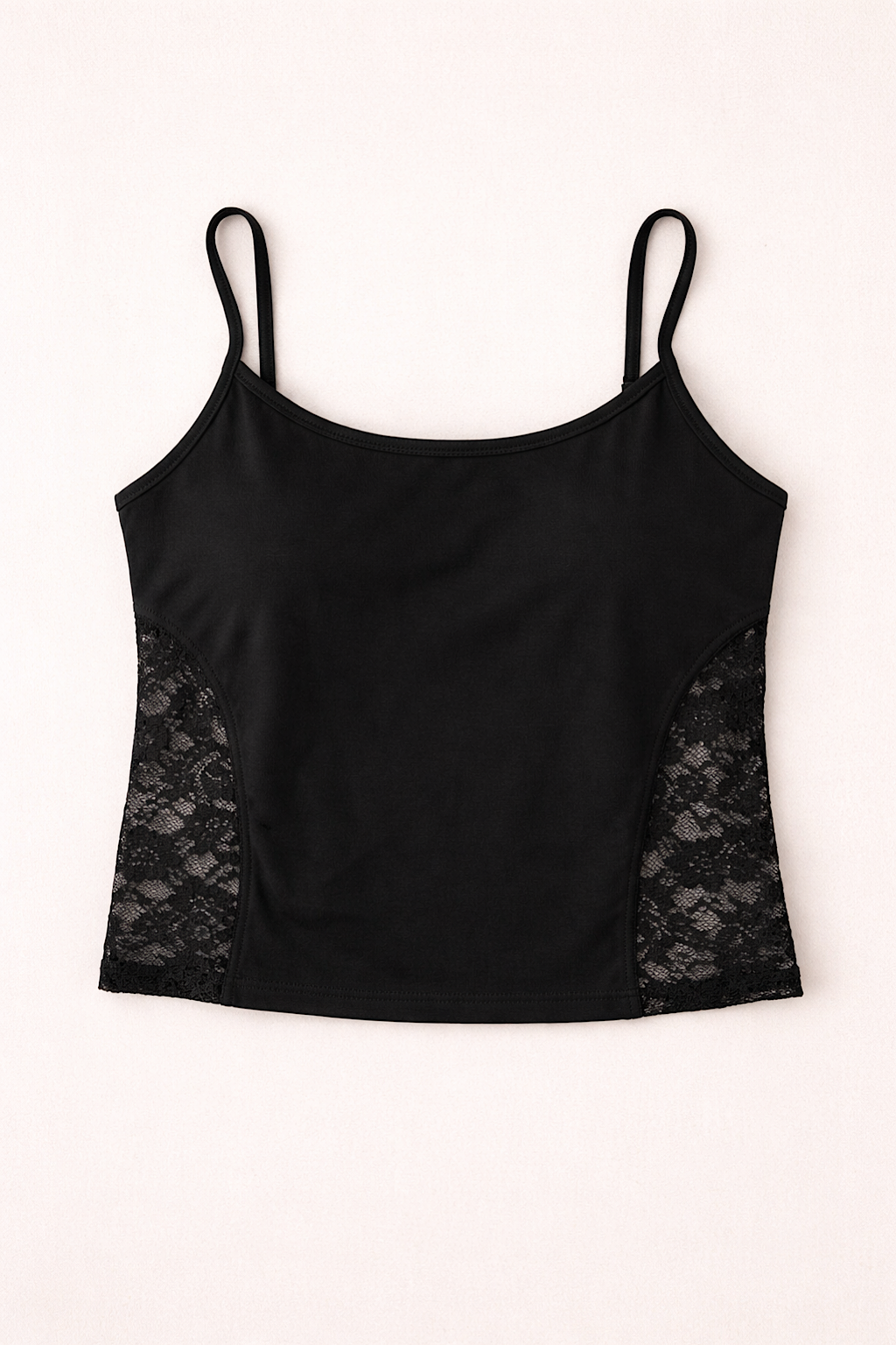 SPITZENTOP MIT SEITLICHEM BLUMENMUSTER VIOLETT