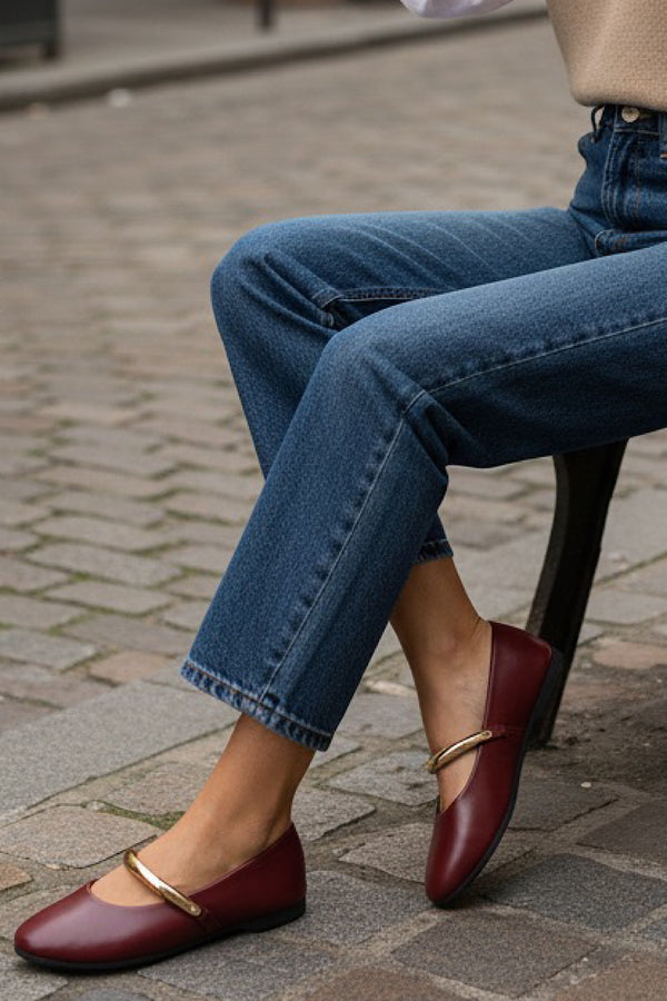 ZAPATO BAILARINA RUBY GRANATE