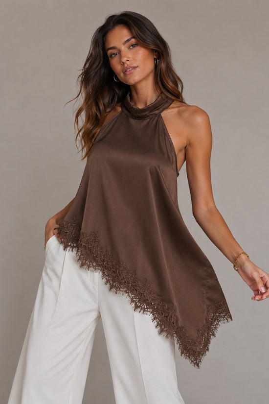 BLUSA SATEN CUELLO HALTER
