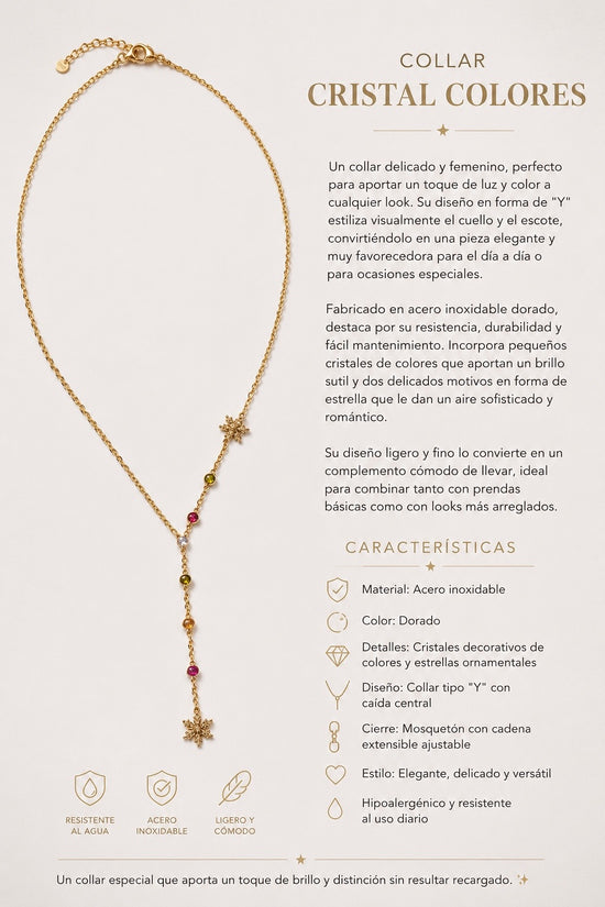 COLLAR CRISTALES COLORES