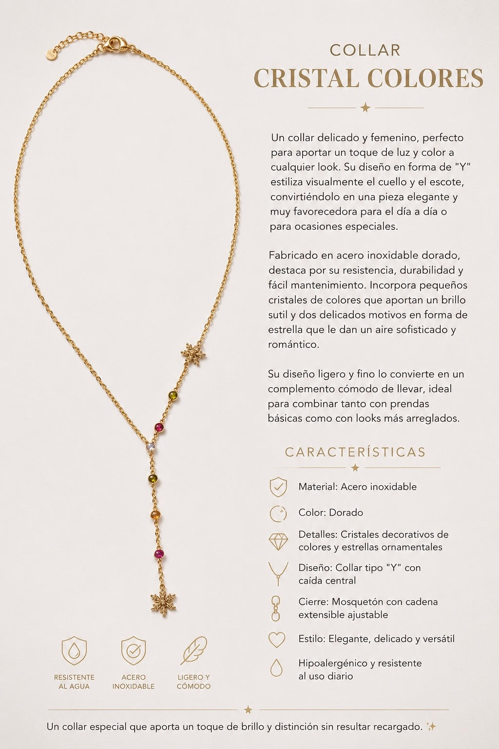 COLLAR CRISTALES COLORES