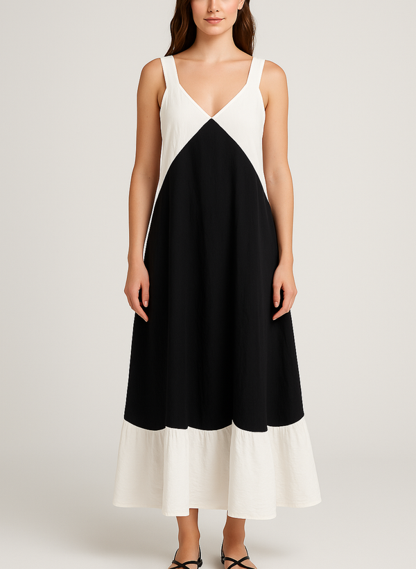 VESTIDO LARAGO BICOLOR CAPRI