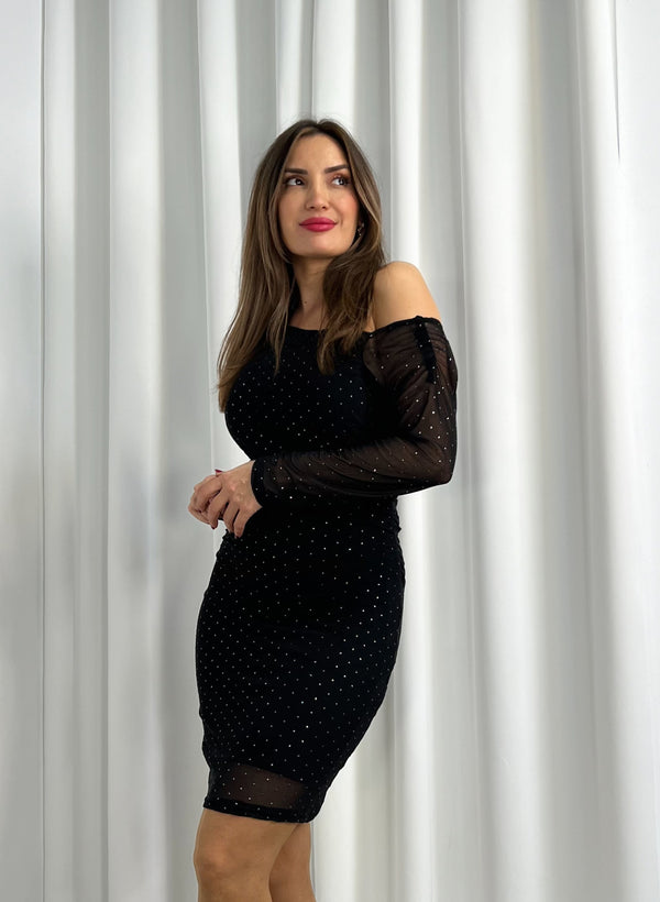 VESTIDO GASA STRASS ISA