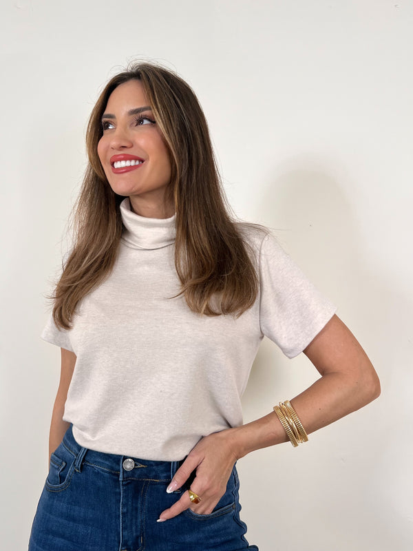 JERSEY MANGA CORTA CUELLO VUELTO