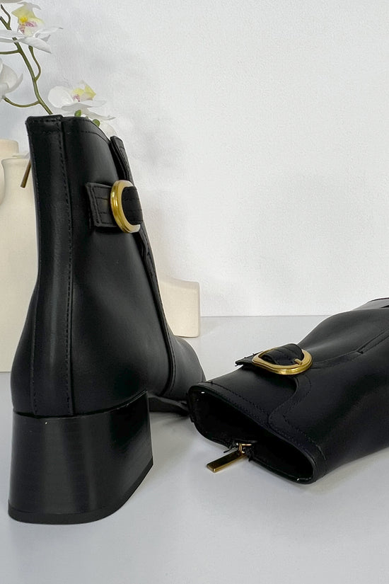 BOTIN POLIPEL NEGRO HEBILLA