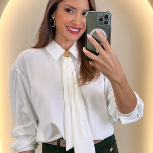 BLUSA CORBATA DETALLE ORO
