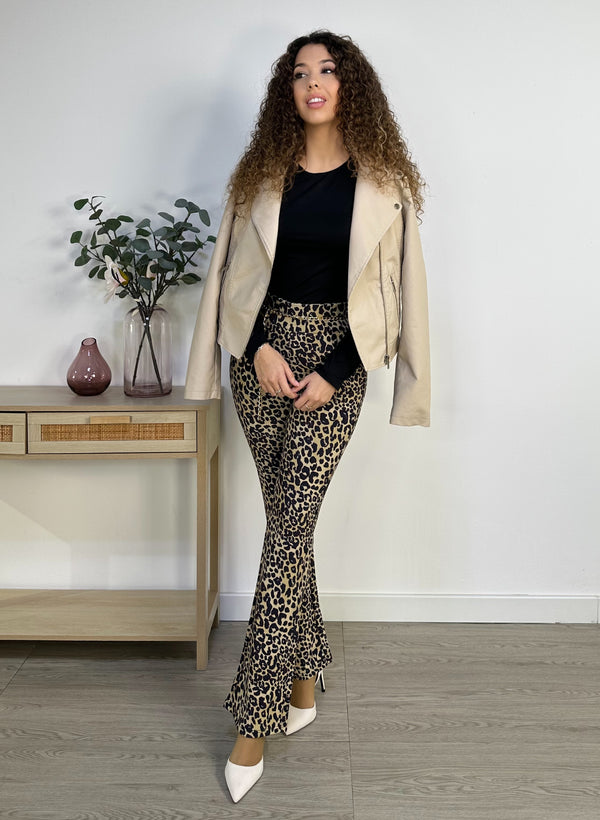 PANTALON CAMPANA ANIMAL PRINT