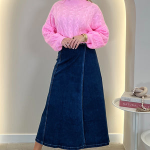 FALDA VAQUERA LARGA AMANDA AZUL VAQUERO