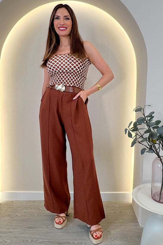 PANTALON VESTIR CINTURON SOLEIL