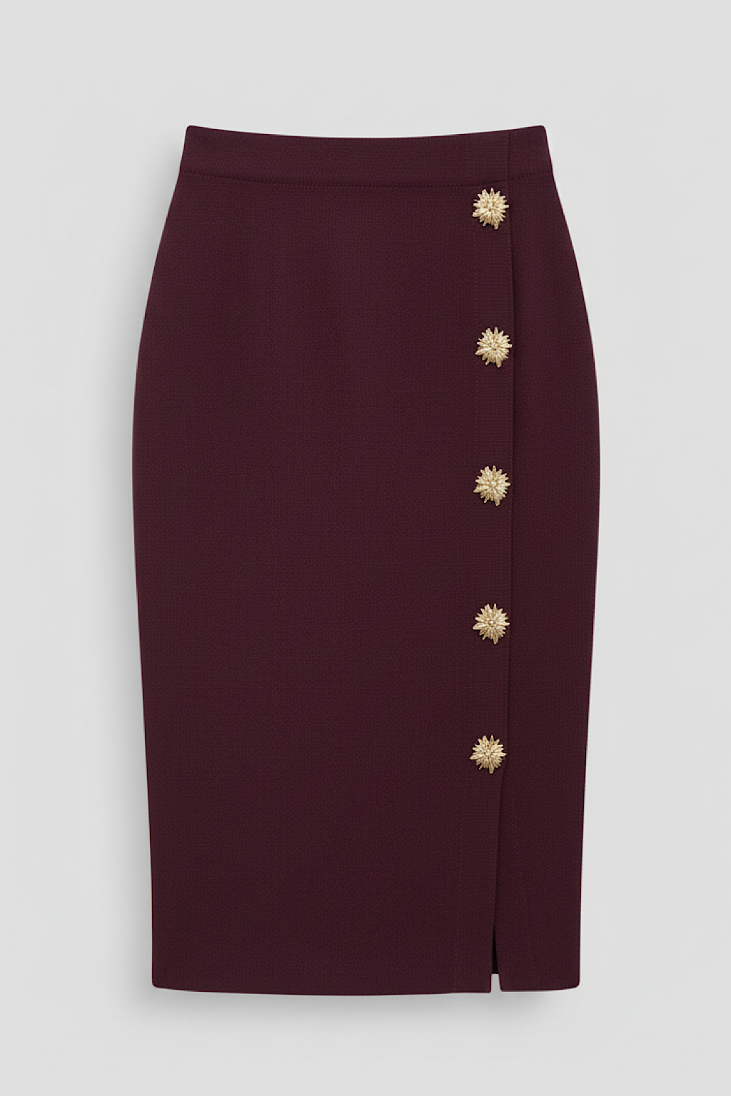 FALDA MIDI DETALLES DORADOS