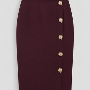 FALDA MIDI DETALLES DORADOS