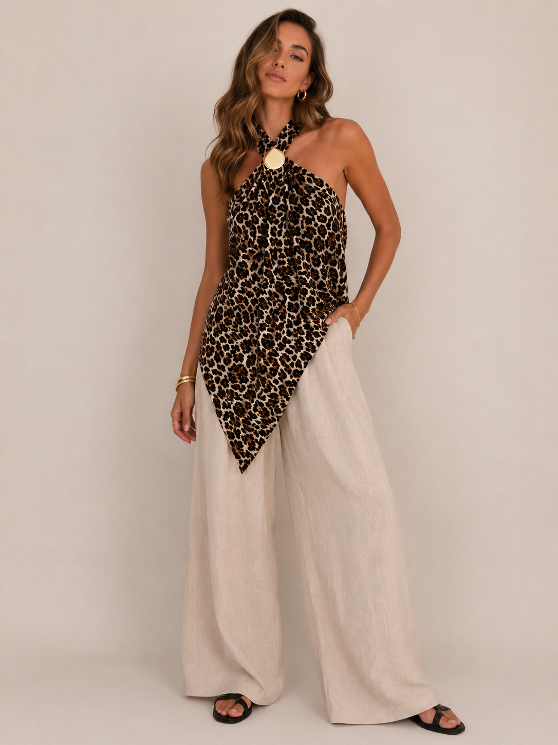 BLUSA HALTER STRASS DETALLE PIEDRA AFRICA