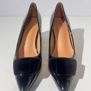 ZAPATO SALON BLOCK CHAROL NEGRO