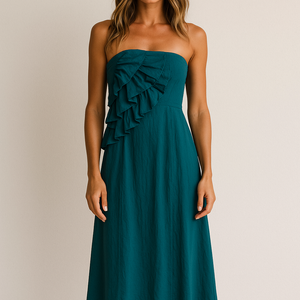 VESTIDO PALABRA DE HONOR OCEAN RUFFLE