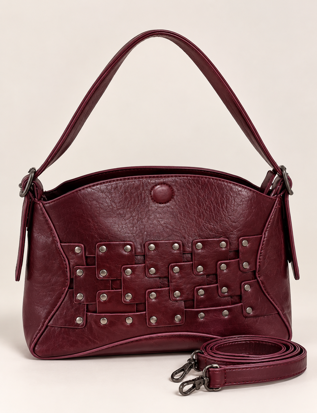 BOLSO HOMBRO TRENZADO TACHUELAS