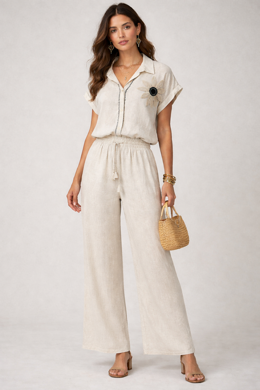 CONJUNTO BORDADO FLOR LIRIA