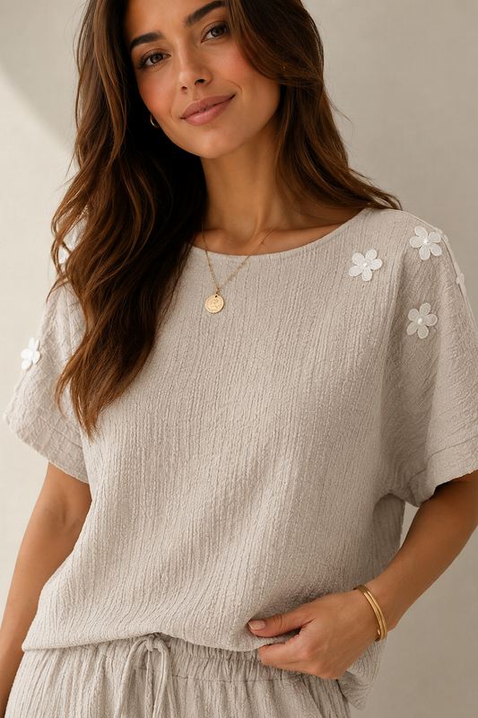 CAMISETA MANGA CORTA FLORES SENDA