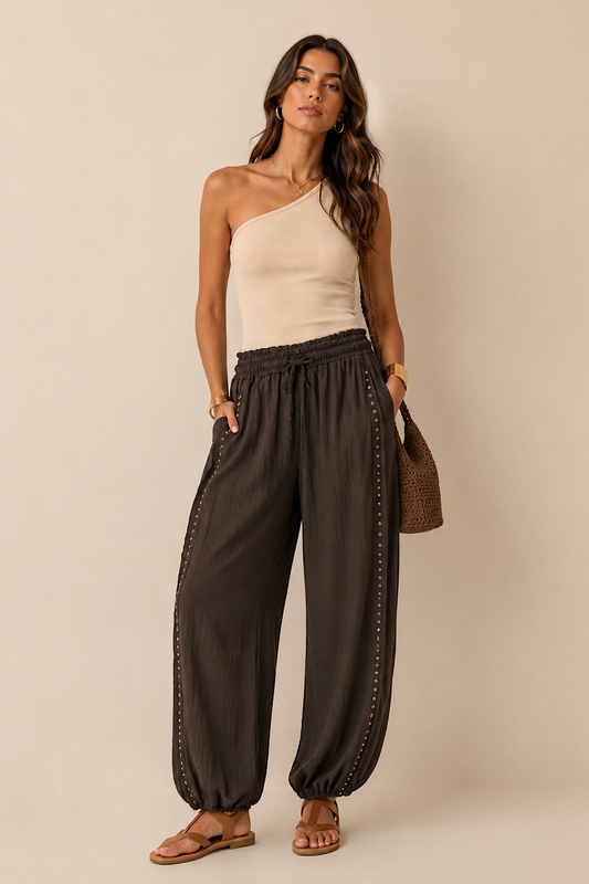 PANTALON BOMBACHO TACHUELAS