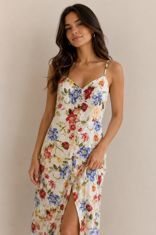 VESTIDO MIDI FLORES AZAHARA
