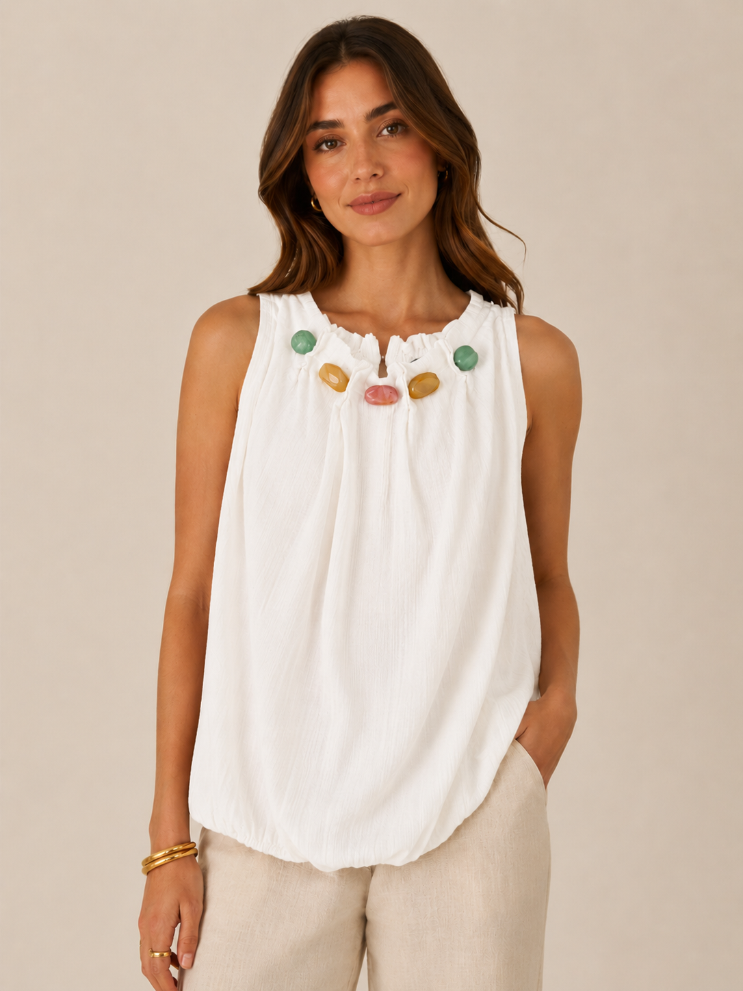 BLUSA ABALORIOS CUELLO HALTER