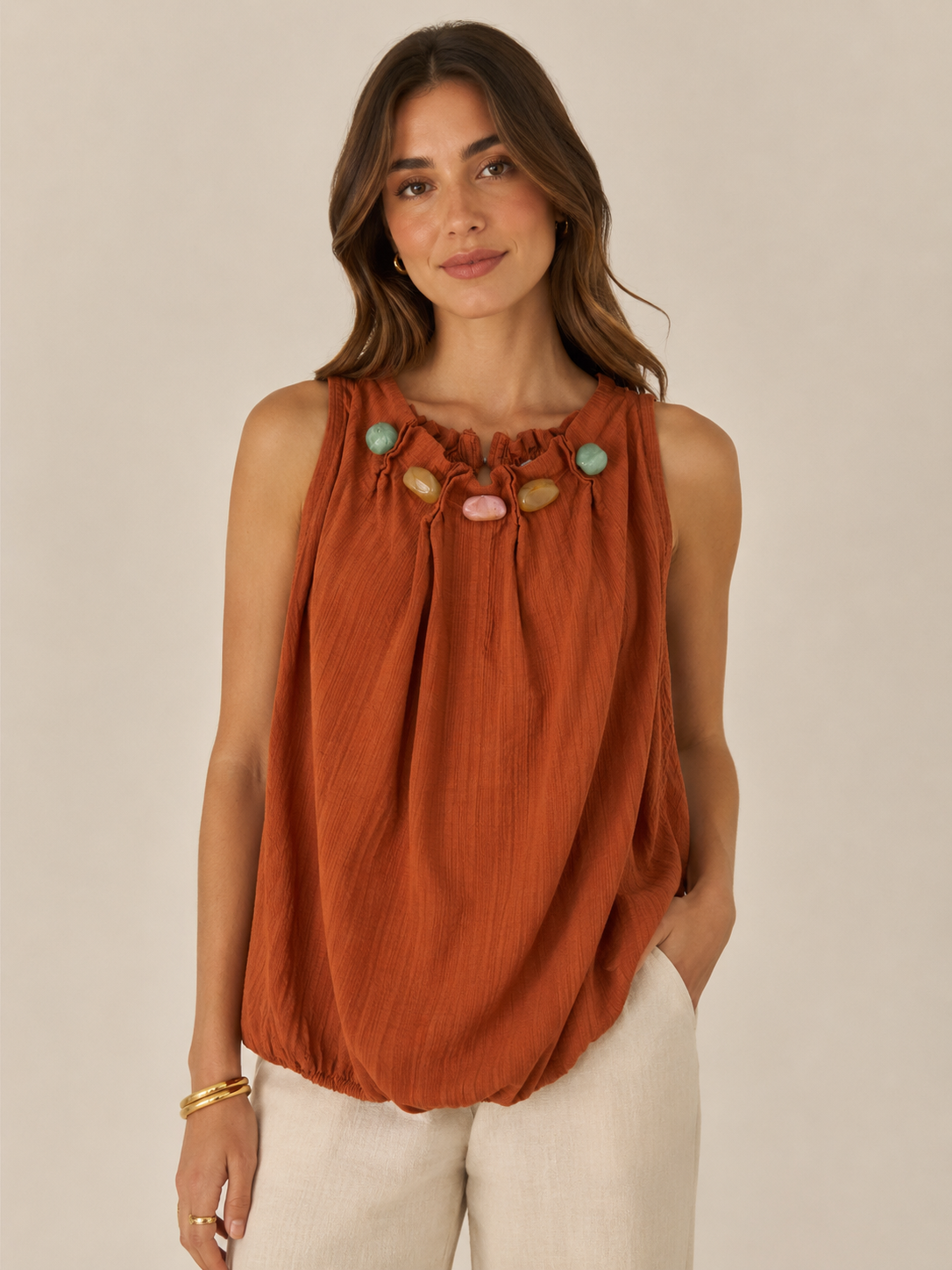 BLUSA ABALORIOS CUELLO HALTER