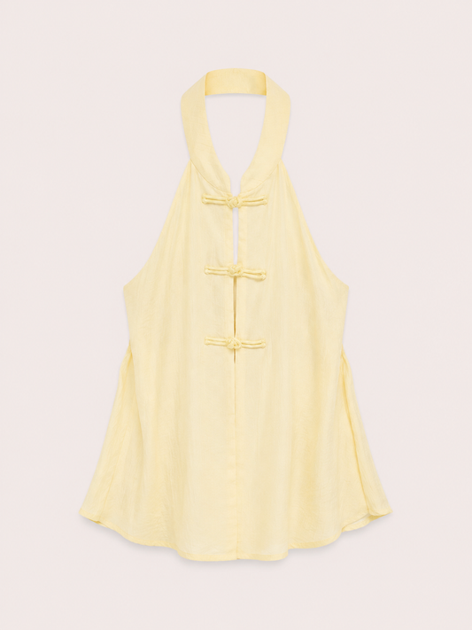 TOP CUELLO HALTER BOTONES NUDO