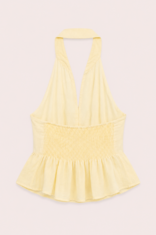 TOP CUELLO HALTER BOTONES NUDO